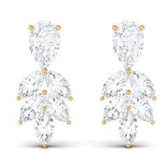 Real Pear and Marquise Shape Diamond Stud Earrings