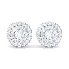 Natural Diamond Cluster Earrings with Certificate