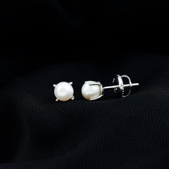 4 Carat Handpicked Freshwater Pearl Stud Earrings with Screw Back