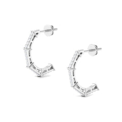 1/2 CT Pave Set Diamond Half Hoop Earrings