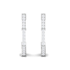 1/2 CT Pave Set Diamond Half Hoop Earrings