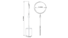 Genuine Diamond Cross Drop Earrings with Hinged Hoop