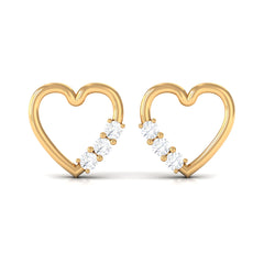 Diamond Heart Shape Stud Earring for Women