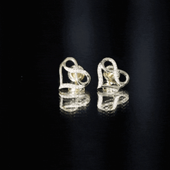 Moissanite Infinity and Heart Stud Earrings