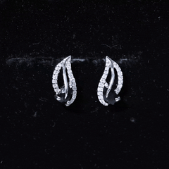 Genuine Pear Shape Black Onyx leaf Stud Earrings With Certificate