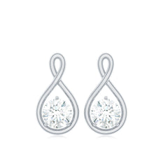 0.50 CT Round Cut Moissanite Infinity Stud Earrings