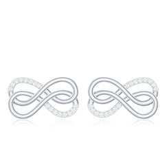 Diamond Twin Infinity Stud Earring