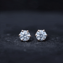 Claw Set Moissanite Solitaire Stud Earrings with Screw Backs