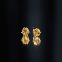 2.4 Carat Claw Set Citrine Solitaire Stud Earrings