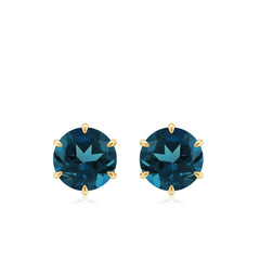 1.50 CT London Blue Topaz Solitaire Stud Earrings