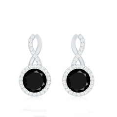 2 Carat Lab Grown Black and White Diamond Infinity Stud Earrings