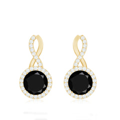 2 Carat Lab Grown Black and White Diamond Infinity Stud Earrings
