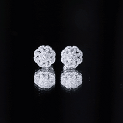 Certified Moissanite Big Flower Stud Earrings