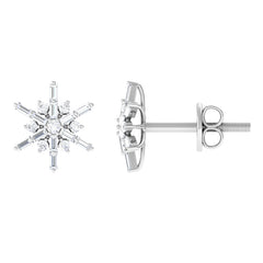 Minimal Diamond Snowflake Stud Earrings