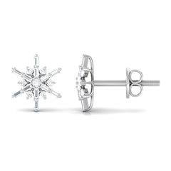 Minimal Diamond Snowflake Stud Earrings