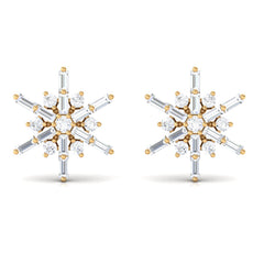 Minimal Diamond Snowflake Stud Earrings
