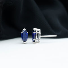 1.5 Carat Marquise Lab Created Blue Sapphire Stud Earrings