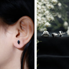 1.68 Carat Marquise Cut Lab Grown Black Diamond Stud Earrings