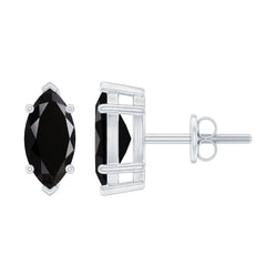 1.5 CT Marquise Black Spinel Solitaire Stud Earrings