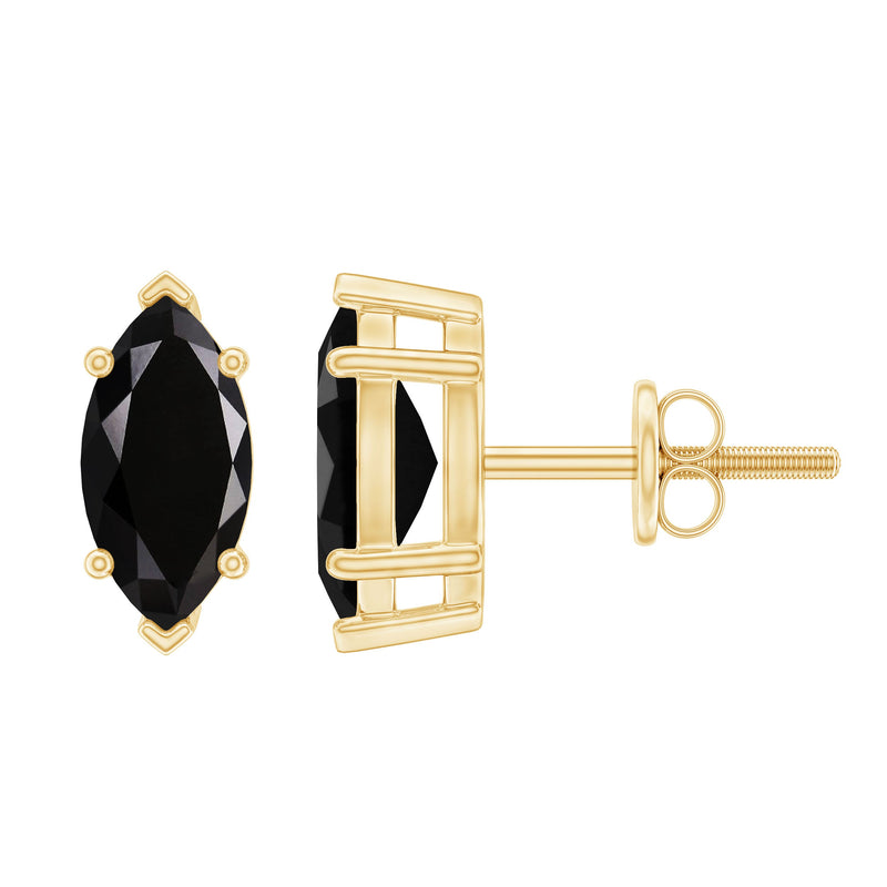 1.5 CT Marquise Black Spinel Solitaire Stud Earrings