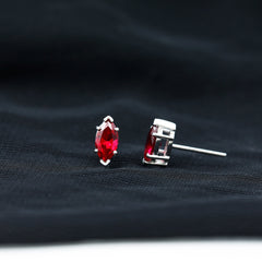Certified Marquise Cut Lab Grown Ruby Everyday Stud Earring
