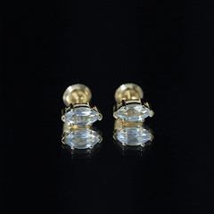 Natural 1.48 Carat Marquise Cut Sky Blue Topaz Stud Earrings with Certificate