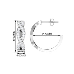 Natural Infinity Style Diamond Hoop Earrings