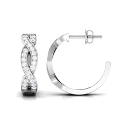 Natural Infinity Style Diamond Hoop Earrings