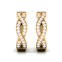 Natural Infinity Style Diamond Hoop Earrings