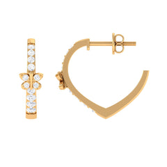 Certified Diamond Butterfly Hoop Earrings