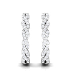 Natural Diamond Infinity Hoop Earrings with Authenticity Certificate