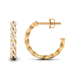 Natural Diamond Infinity Hoop Earrings with Authenticity Certificate