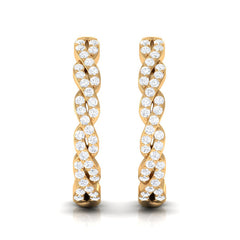 Natural Diamond Infinity Hoop Earrings with Authenticity Certificate
