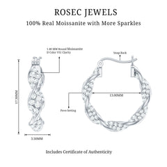 Certified Moissanite Big Hoop Earrings for Her