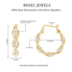 Certified Moissanite Big Hoop Earrings for Her