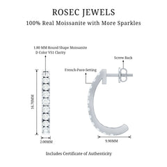Certified Moissanite Hoop Earrings For Women