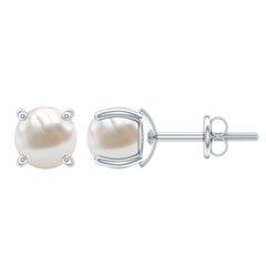 Natural 4.4 Carat Pearl Stud Earrings with Certificate