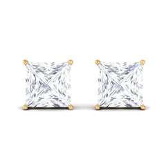 7 MM Princess Cut Solitaire Moissanite Stud Earrings
