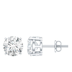 Round Cut 2.5 CT Lab Grown Diamond Solitaire Stud Earrings