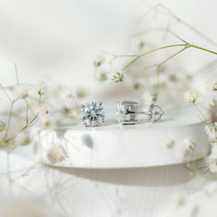 Round Cut 2.5 CT Lab Grown Diamond Solitaire Stud Earrings