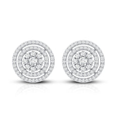 Flower Inspired Diamond Halo Stud Earrings