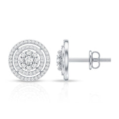 Flower Inspired Diamond Halo Stud Earrings