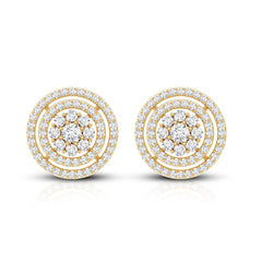 Flower Inspired Diamond Halo Stud Earrings
