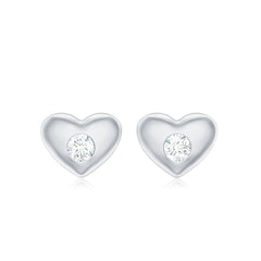 Gypsy Set Real Diamond Heart Stud Earrings