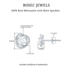Certified Moissanite Swirl Stud Earrings