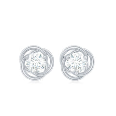 Certified Moissanite Swirl Stud Earrings