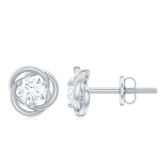 Certified Moissanite Swirl Stud Earrings