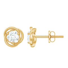 Certified Moissanite Swirl Stud Earrings