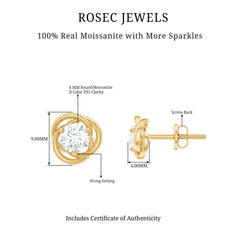 Certified Moissanite Swirl Stud Earrings