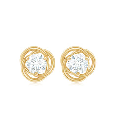 Certified Moissanite Swirl Stud Earrings